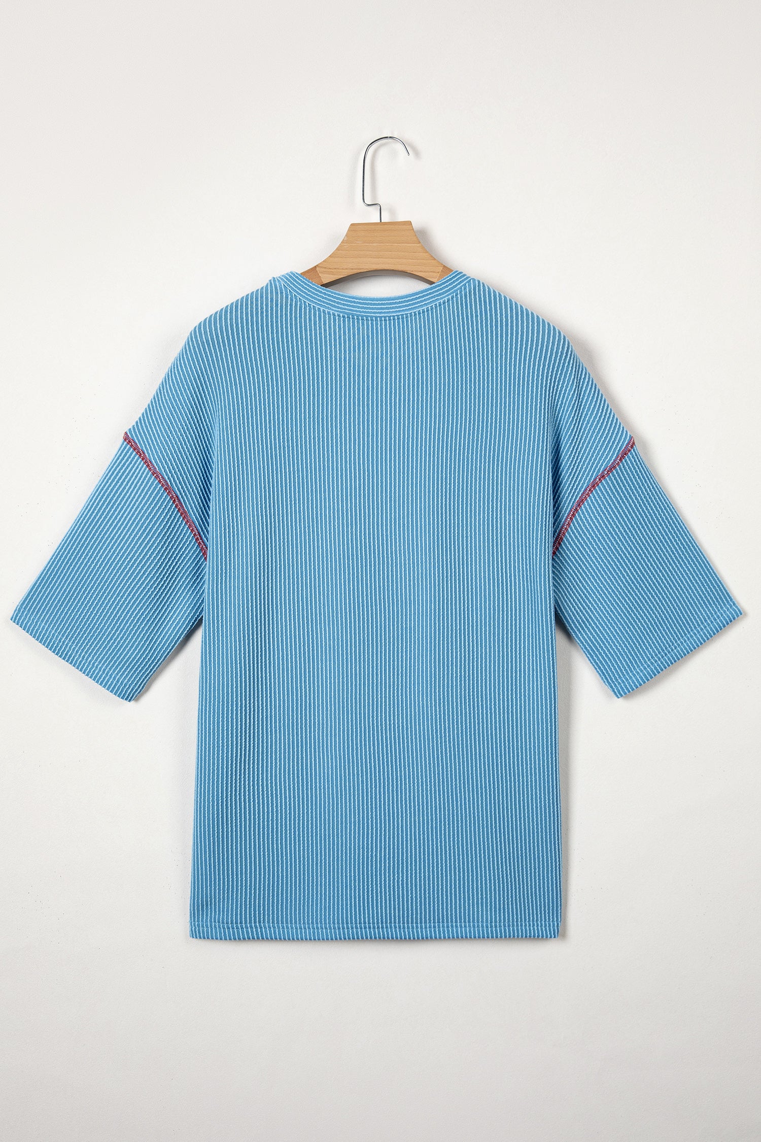 Beau Blue USA Graphic Half Sleeve Loose Ribbed Top