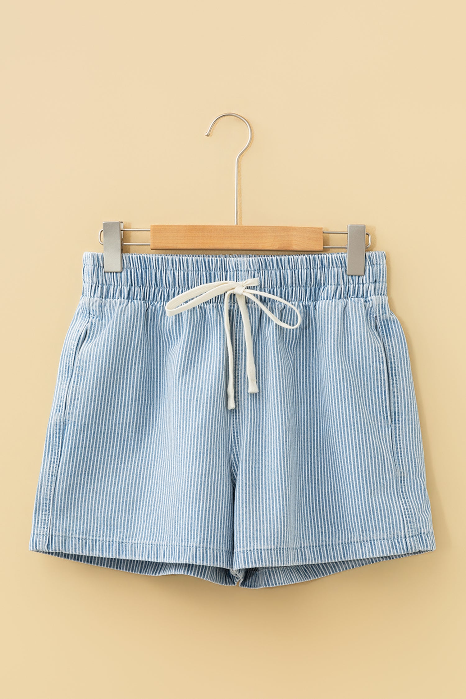 Stripe Drawstring Denim Shorts | Women's Casual Summer Shorts