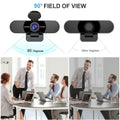 1080P HD USB Webcam Dual Noise-Canceling Mics Black
